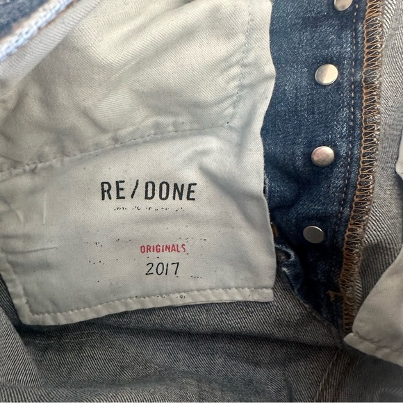 Re/Done Originals Mid Rise Straight Leg Jeans Medium Wash Size 27 Made in USA - Picture 9 of 13